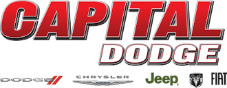 Logo de Capital Dodge avec les logos des marques Dodge, Chrysler, Jeep et RAM en bas.