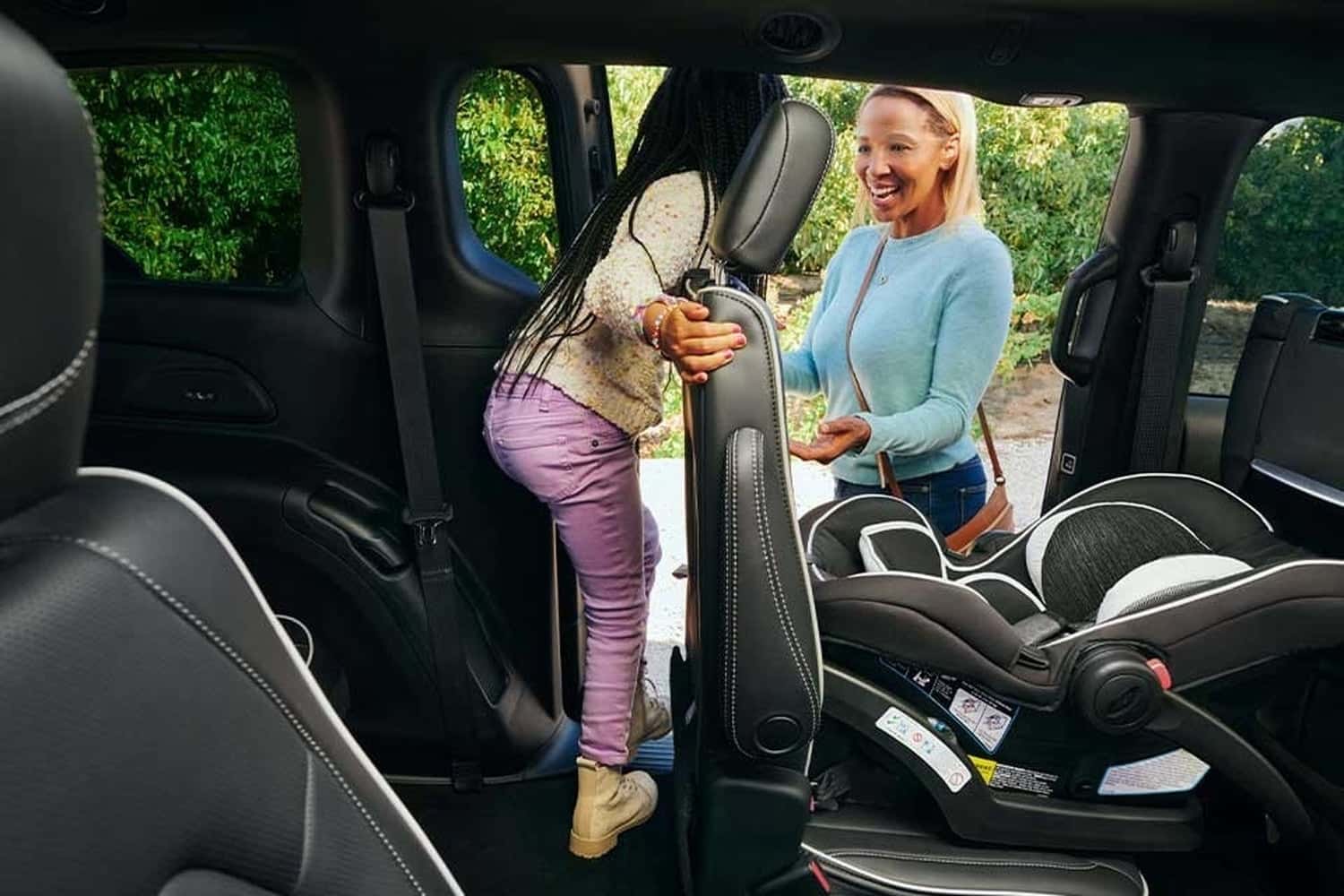 2026 Chrysler Pacifica interior showing the versatile Stow n Go folding seat system with flat-folding second and third row seats for maximum cargo space