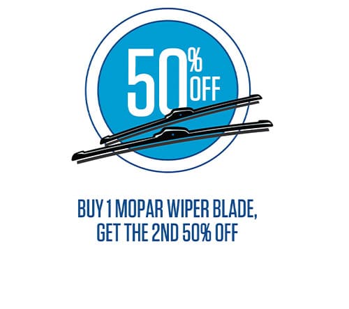 Buy 1 Mopar wiper blade, get the second one 50% off promotion